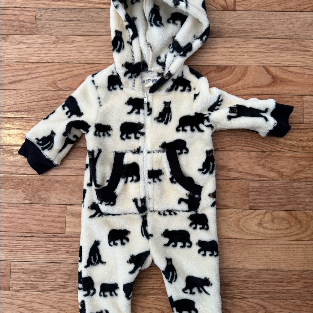Cozy Black and White Animal Print Baby One Piece